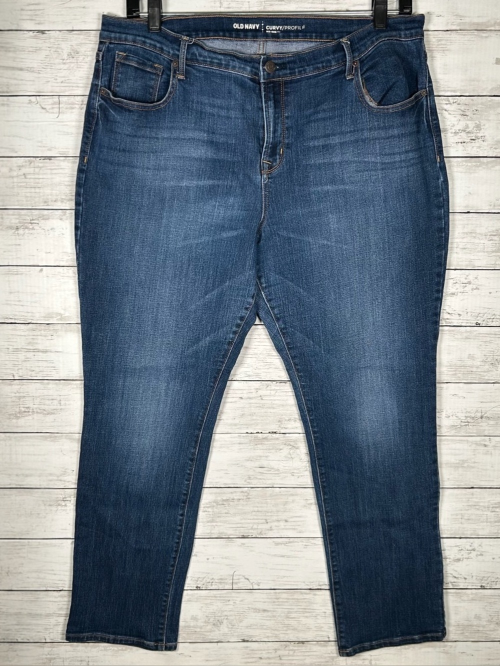 Old Navy Curvy Profile Mid Wash Blue Womens Sz 16 S Mid Rise Stretch Denim Jeans